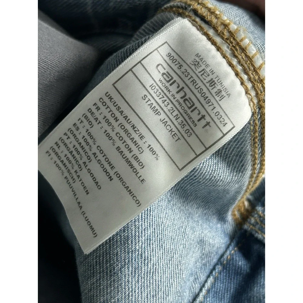 Carhartt Wip Stamp Jacket Blue Denim Jacket Mens Size Small NWT $278